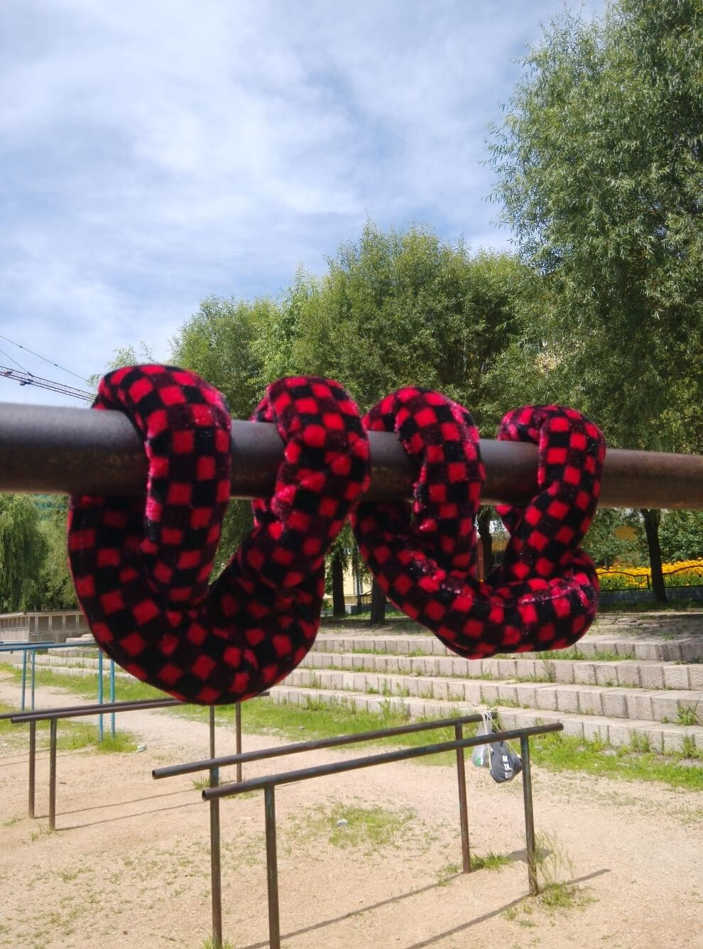 冰皓单杠大回环保护套引体向上保护带运动护具(毛线内里) 红黑色一对