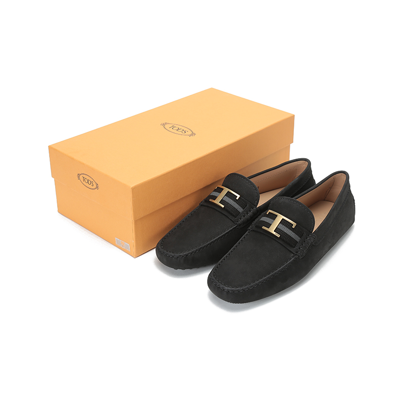 托德斯 tods 男士皮革复古金色字母标志豆豆鞋乐福