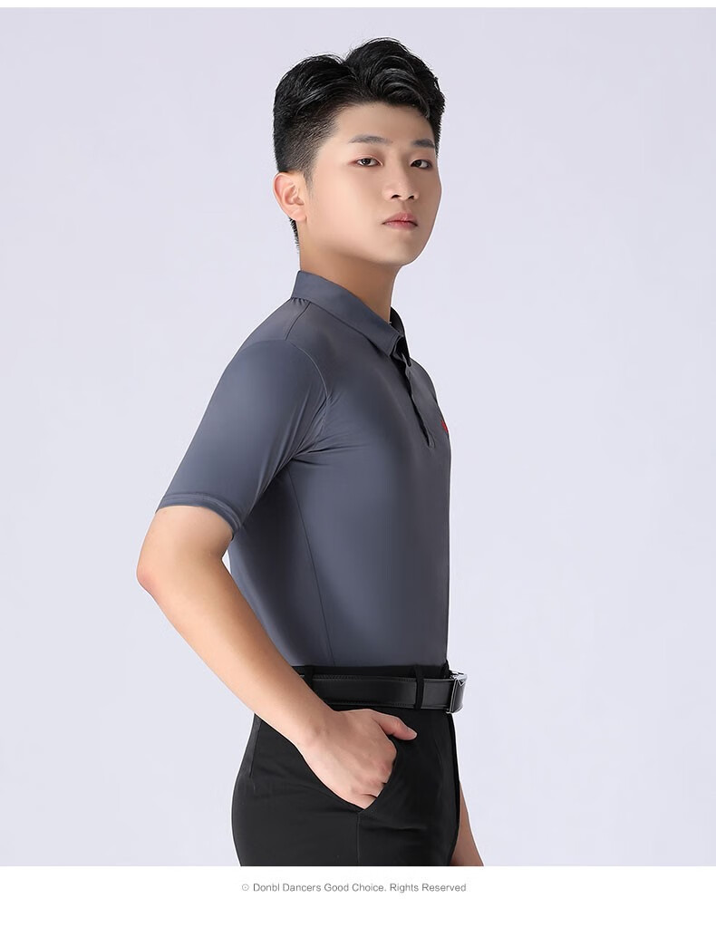 丹宝罗(doubl)丹宝罗polo衫国标舞上衣男士衬衣领新款舞衣华尔兹练功