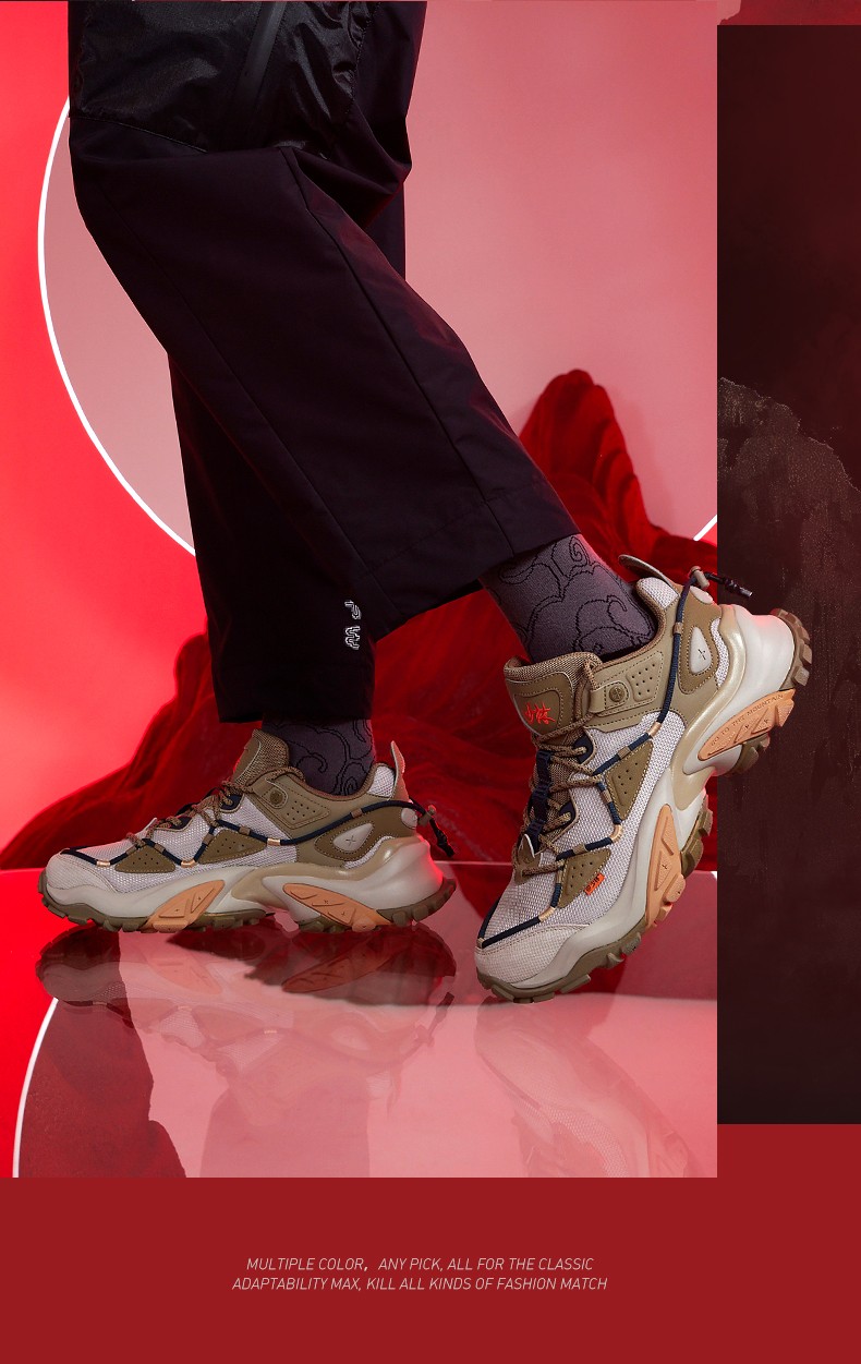 特步x少林联名款休闲鞋男子春秋季舒适鞋潮流百搭运动鞋男鞋黑橘44