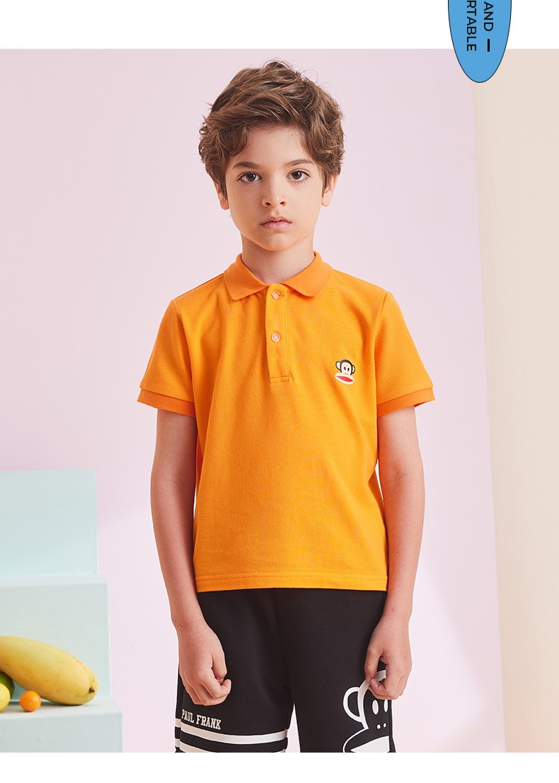 大嘴猴(paul frank)男童polo衫儿童短袖t恤夏季童装女童洋气儿童上衣