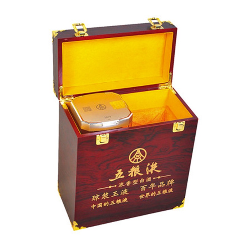 茅台酒盒国窖木箱八大名酒生肖包装礼品盒6瓶五粮液皮盒带盒装咖啡色