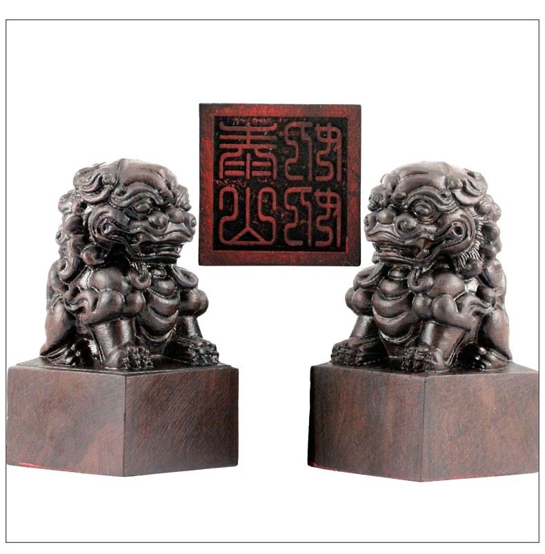 慈缘正堂泰山奶奶印章实木雕刻工艺品道士客厅狮子印章道教用品泰山