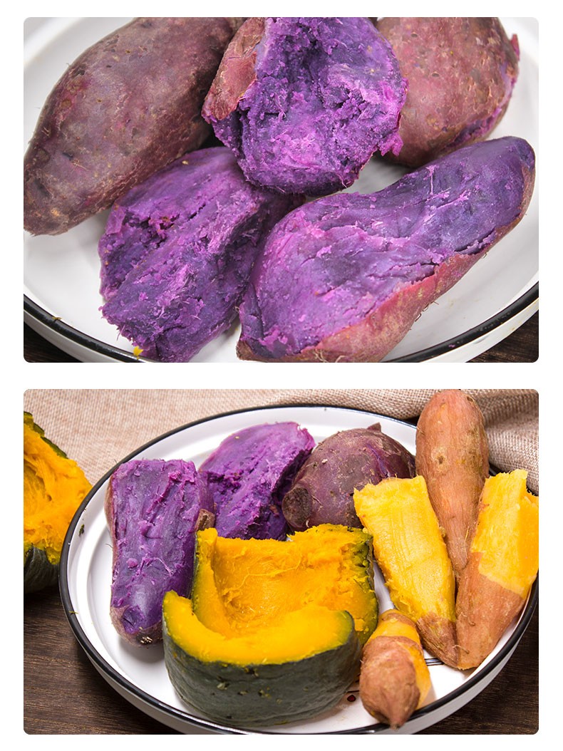 糯香甜小南瓜新鲜山芋当季整箱 南瓜紫薯红薯组合9斤装(各3斤)【图片