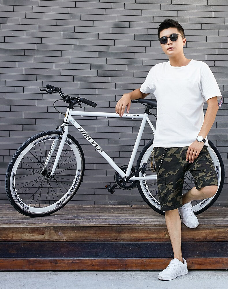 永久公路自行车男女700c高碳钢假死飞公路车小燕把城市休闲单车新升级