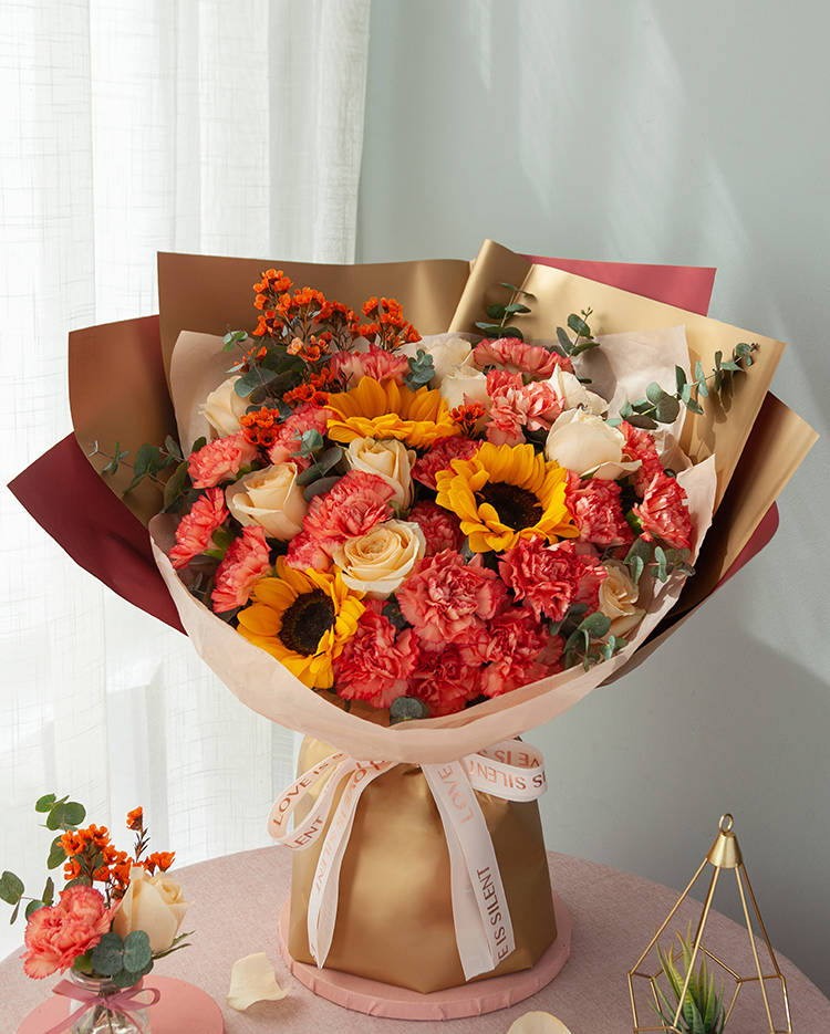 花礼鲜花同城配送康乃馨鲜花花束生日礼物送妈妈长辈探望老师礼品喜笑