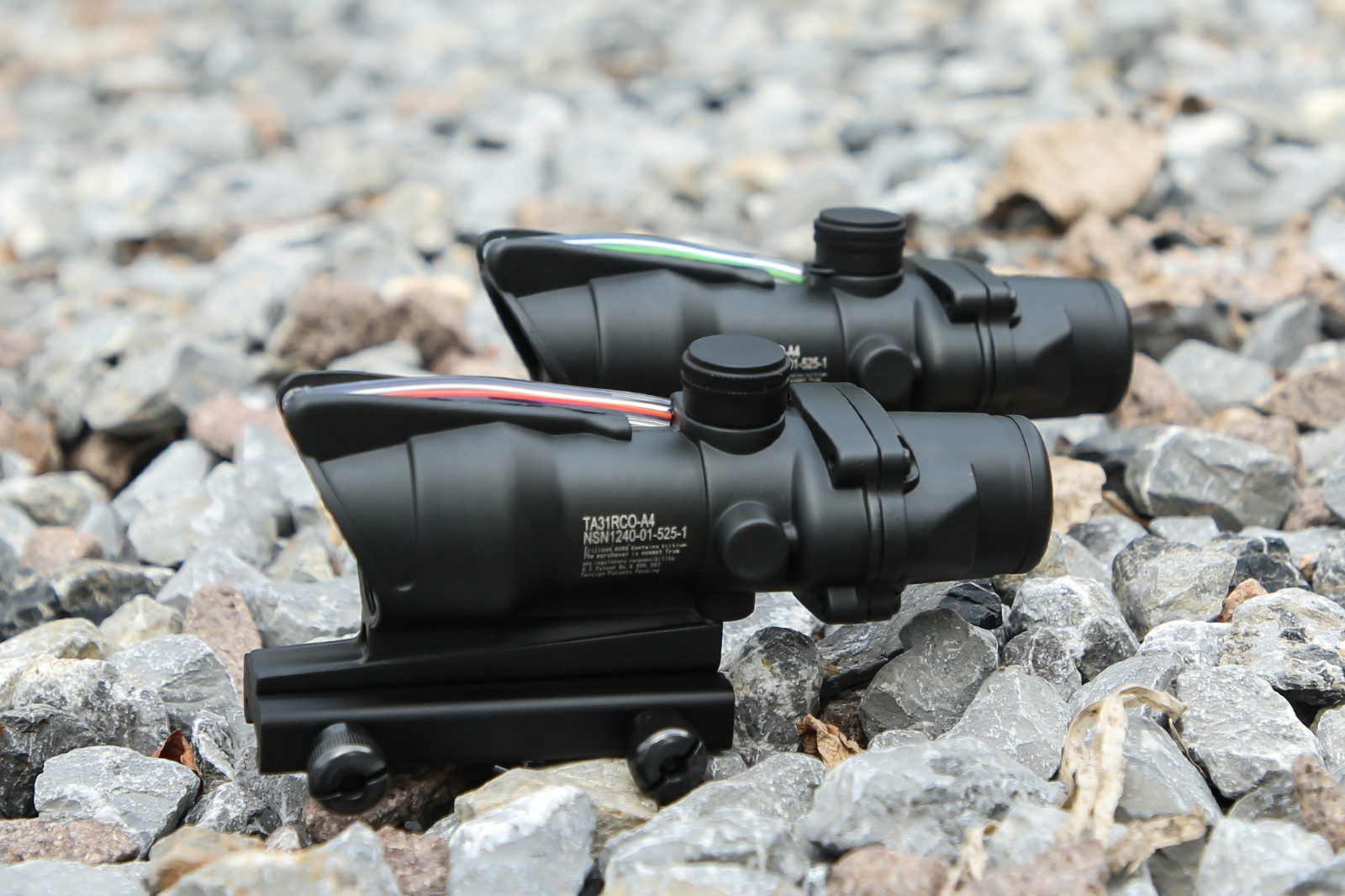 快速寻鸟镜acog瞄准镜丰字小海螺1倍真光纤海螺镜内红绿点全息瞄准器