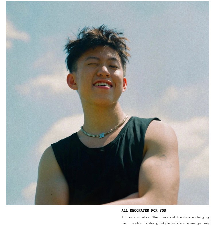 meinala项链男潮richbrian七哥同款嘻哈古巴项链潮人男