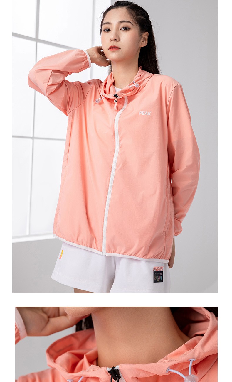 匹克外套女2021秋季新款开衫拉链连帽休闲运动服上衣大白m