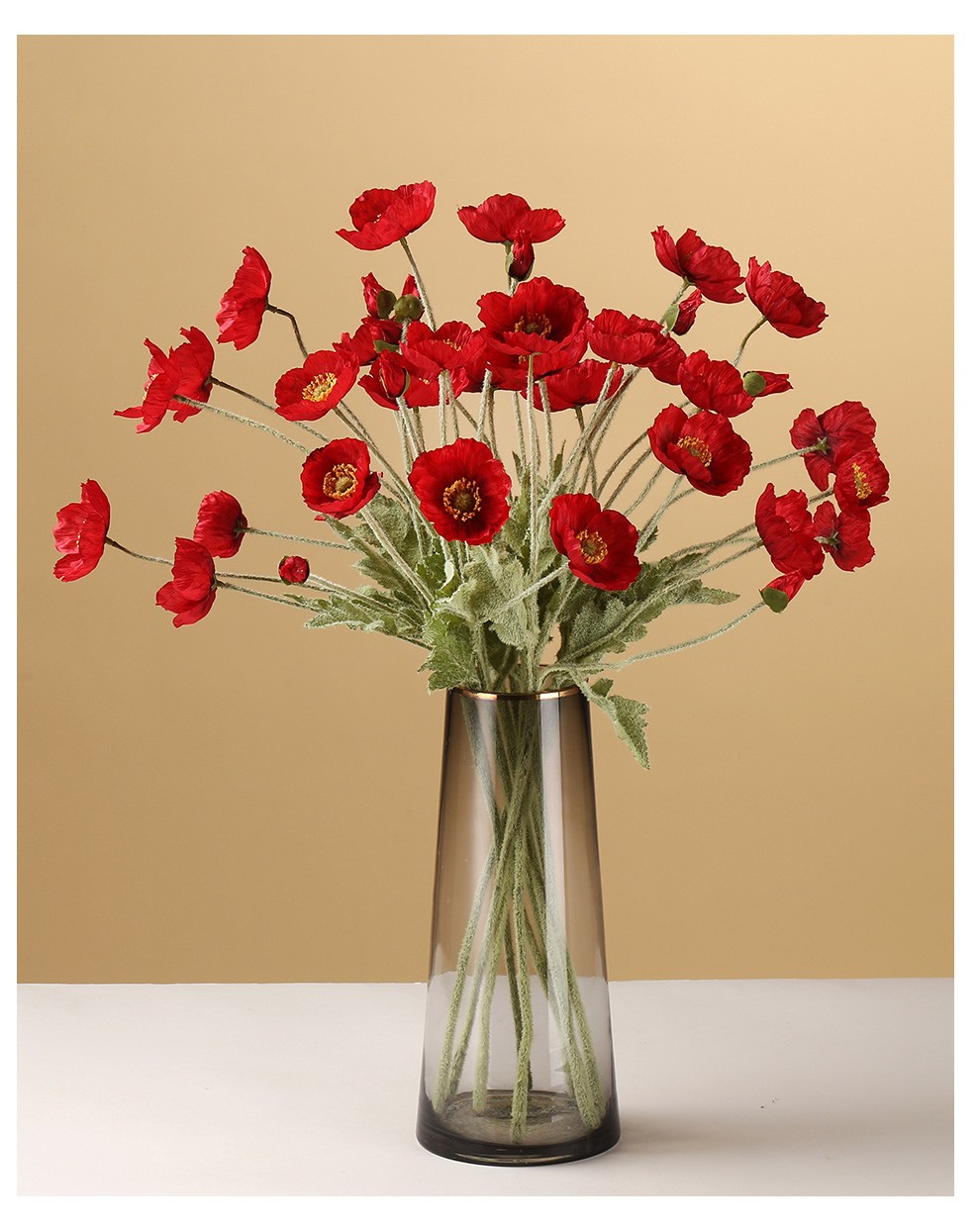 如一花开ins风高档虞美人仿真花罂粟花客厅餐桌装饰干花花束假花拍照