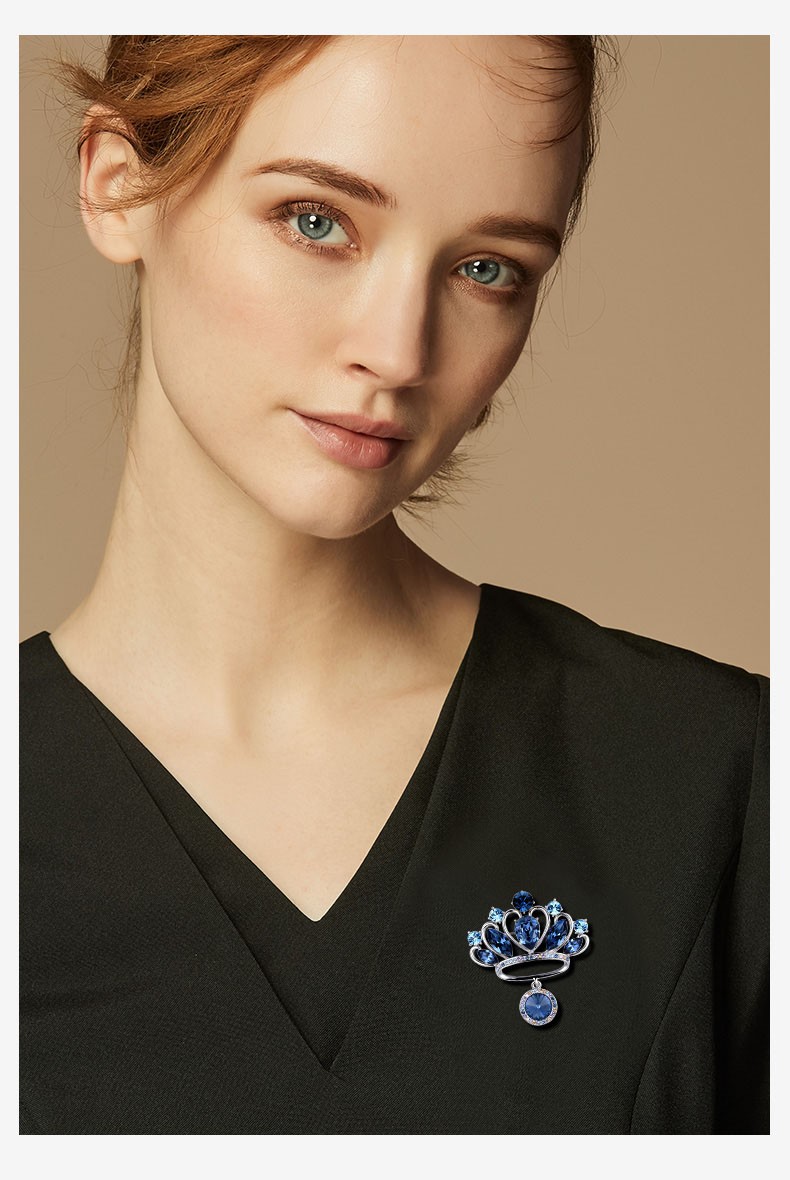 纪诗哲皇冠高档胸针女奢华胸花宴会气质送女友老婆情人节生日礼物紫色