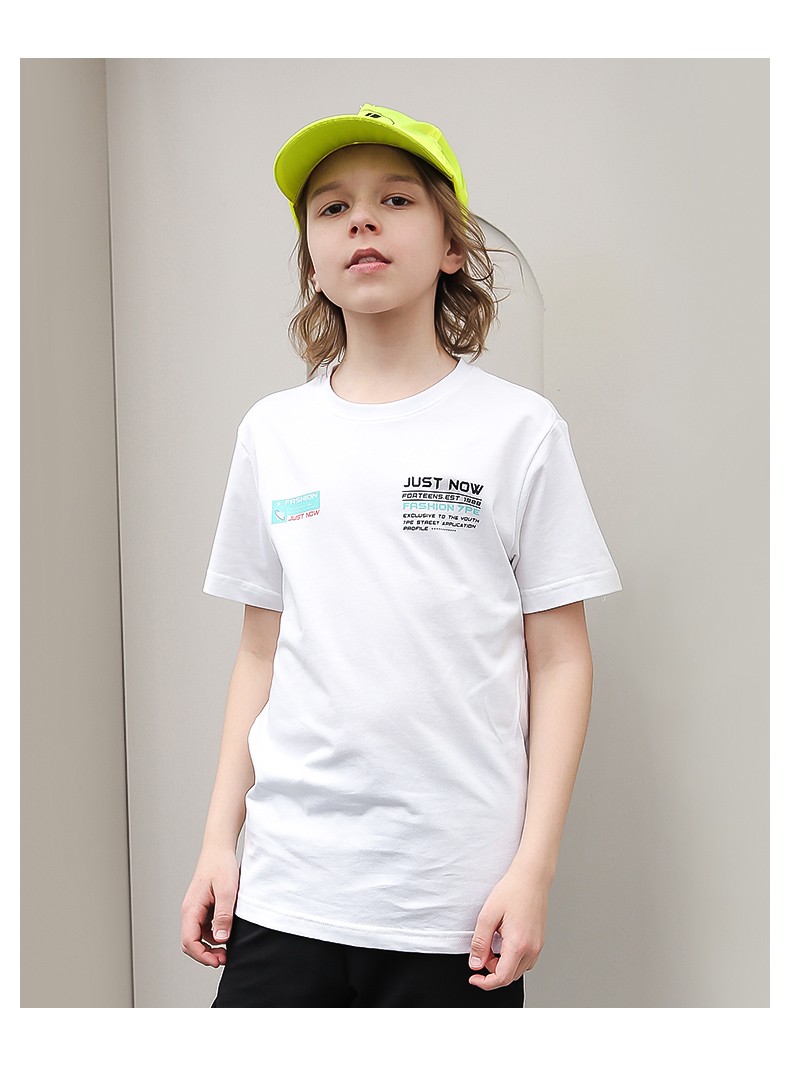 七波辉官方旗舰男童短袖儿童t恤童装中大童运动衫上衣夏季纯棉夏装