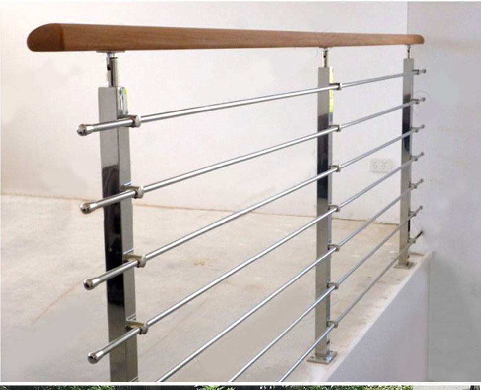 外自装楼梯方管拉丝阳台防护手栏杆38方管1050mm精铸款高温烤漆磨砂黑