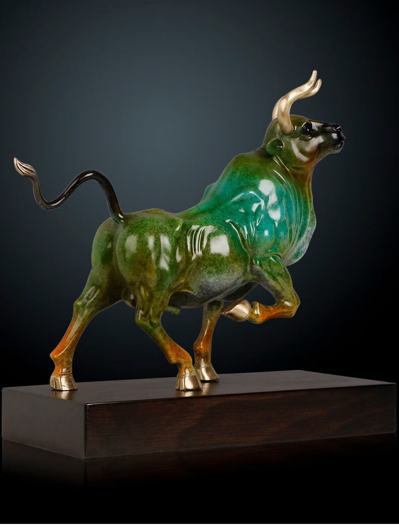 明班牛摆件纯铜牛吉祥物牛气冲天生肖牛转乾坤公司新年会礼品工艺品