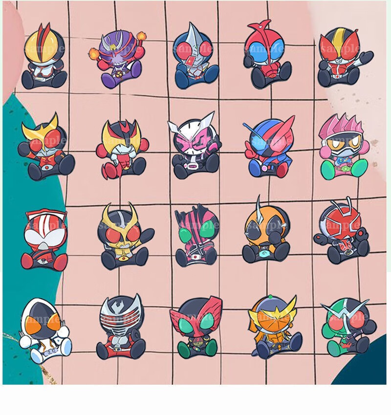 《假面骑士decade》徽章胸针q版动漫卡通周边 b款全套22枚【图片 价格