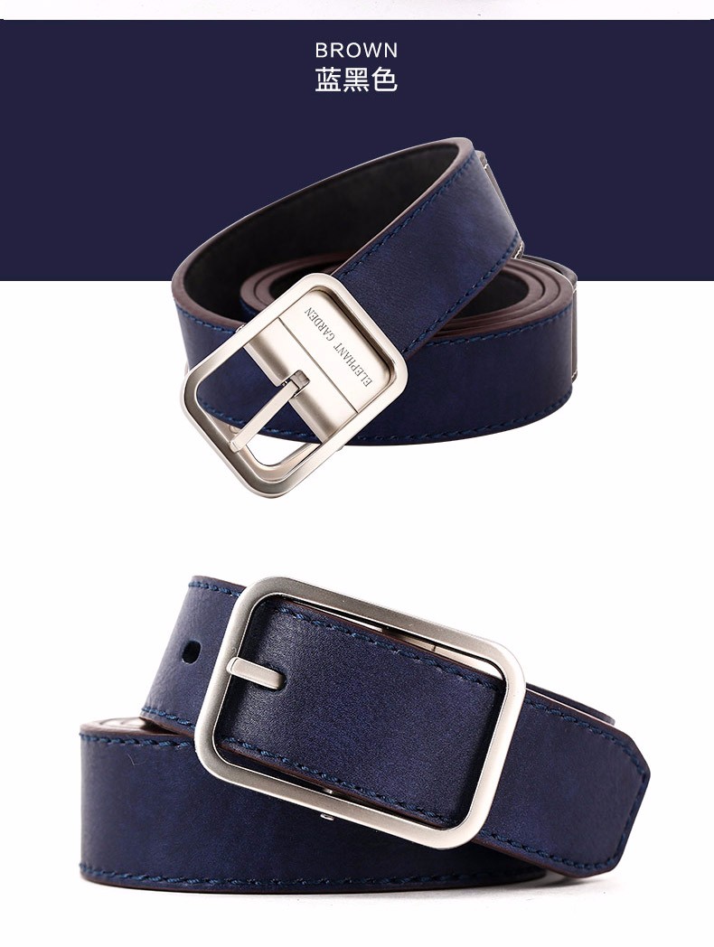 elephantgarden大象花园皮带男士奢侈品商务休闲旋转针扣两用腰带高档