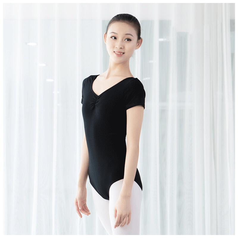 棉短袖体服艺考舍宾服男舞蹈服芭蕾舞形连体服练功服宝蓝色s