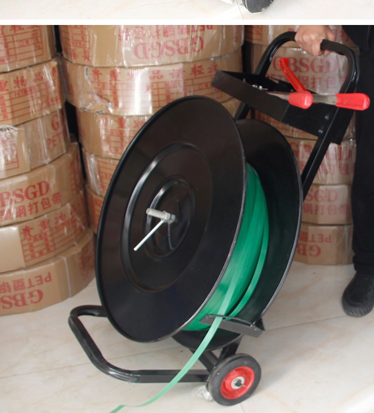 塑钢打包带架子pp打包带可调节盘车塑钢带小推车打包带推车工具车 小