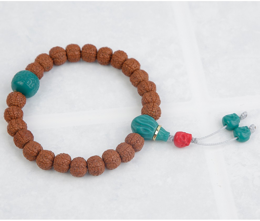 绿侬雪巴琉璃百香籽分体三通佛头108佛珠文玩手串手持金刚星月diy配饰