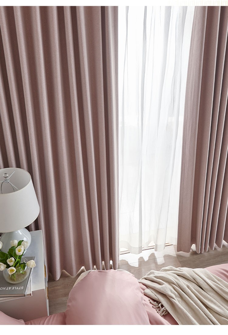 罗莱窗帘2022年新款北欧轻奢高精密成品遮光防晒卧室阳台飘窗挂钩式