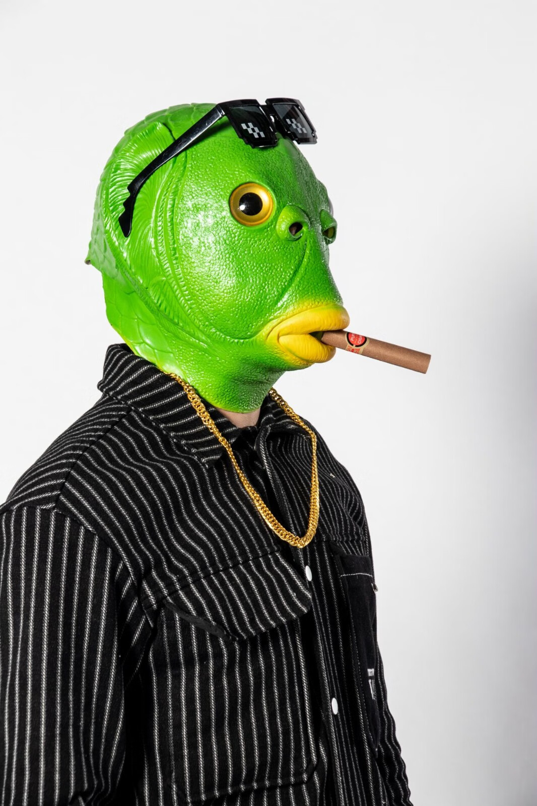 绿鱼人绿头鱼头套搞怪搞笑皮卡丘鱼头怪面具面罩 小红头套【图片 价格