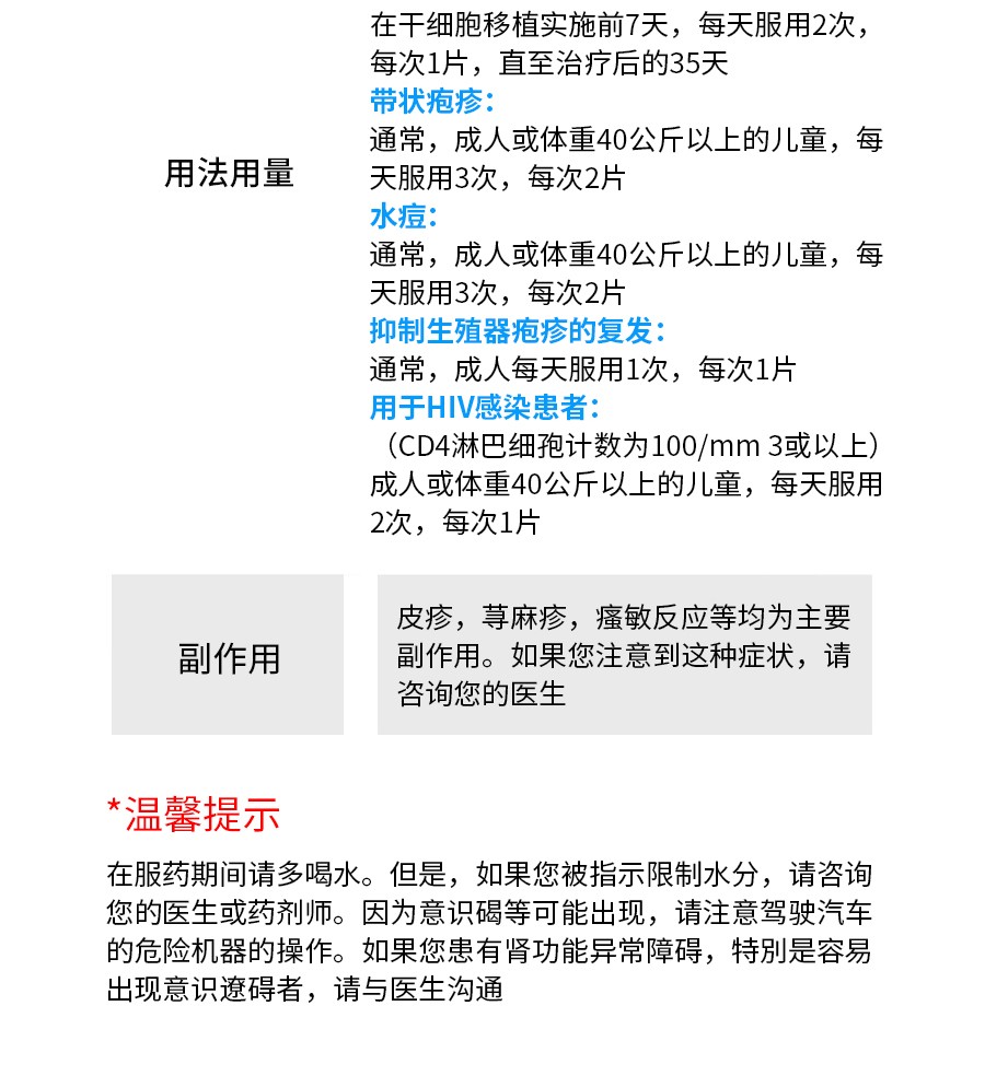 日本进口沢井制薬盐酸伐昔洛韦片500mg 男女生殖器疱疹病毒感染 尖锐