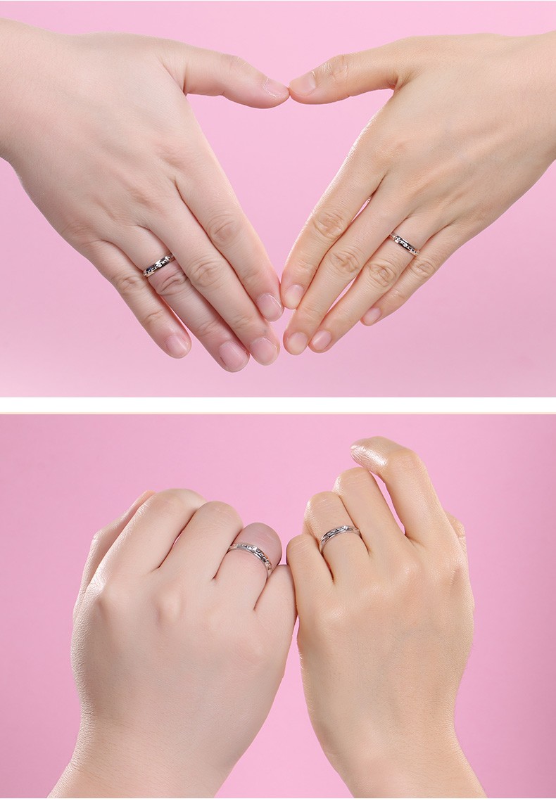 钻石世家18k金钻石戒指两伴系列情侣对戒一心相依戒指订婚结婚戒指女