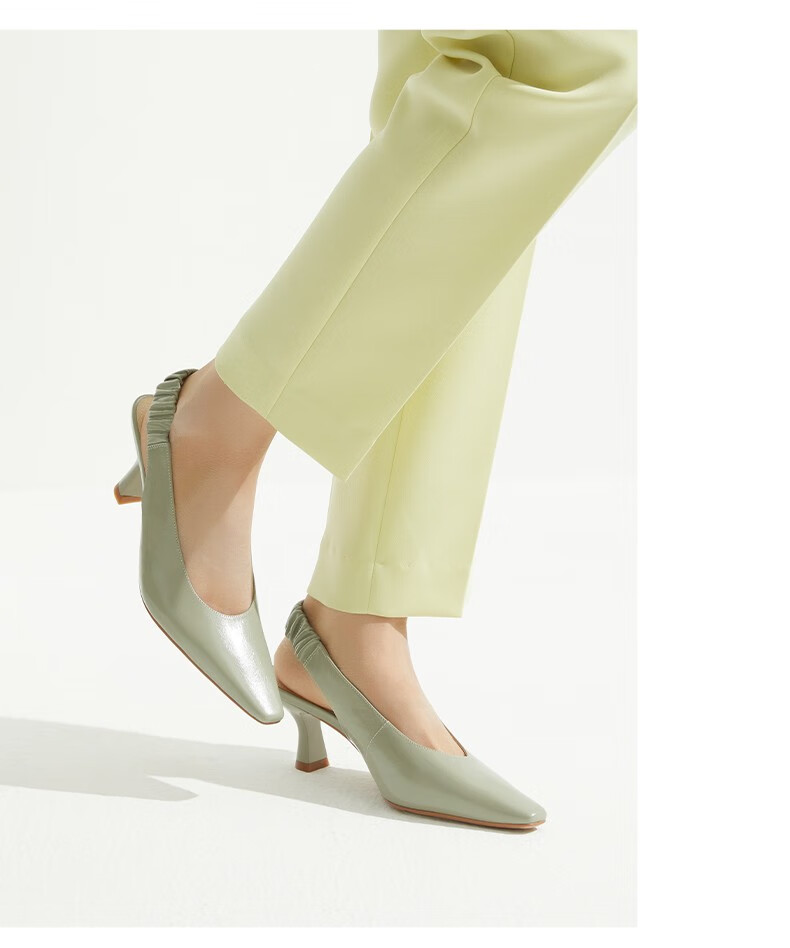 73hours女鞋优雅酒杯跟单鞋高跟后空凉鞋心动和弦2022春款裸粉38