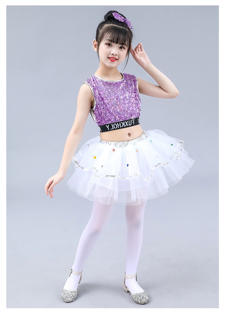 六一儿童节演出服幼儿园跳舞蹈服装女童蓬蓬纱裙爵士舞亮片表演服