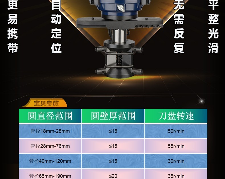 whdes耐锐德内涨式圆管坡口机便携式电动圆管坡口机不锈钢管道铣边机