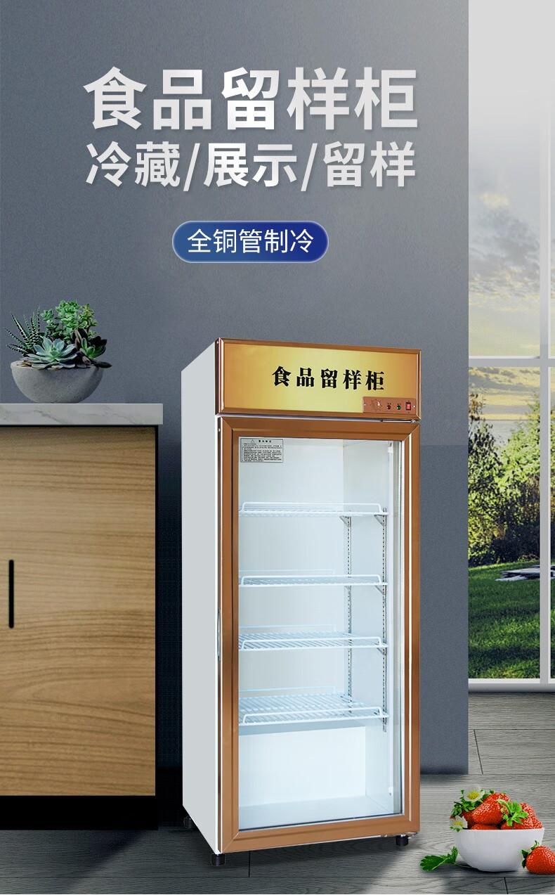 啤酒冷藏饮料展示柜商用超市立式单门学校食堂食品留样柜便利店冷藏