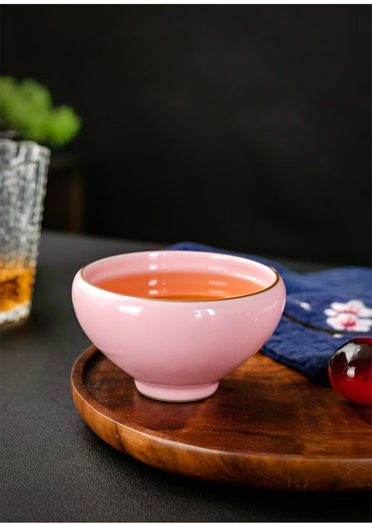容山堂固德樱花粉汝窑茶杯大号主人杯单杯个人专用女