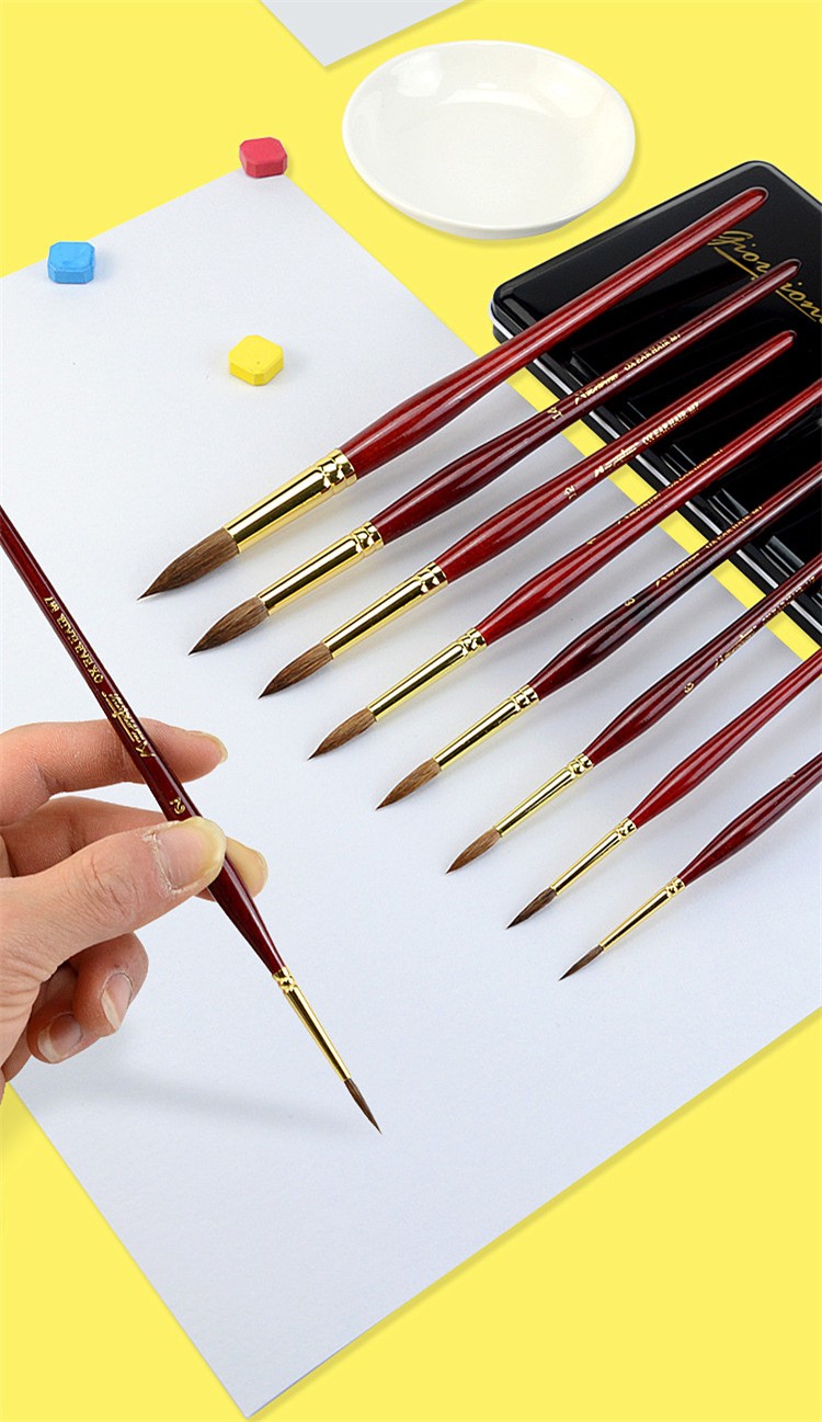 马蒂尼616红胖子松鼠毛水彩笔红瘦子水彩画笔 动物毛水彩笔水彩笔混合
