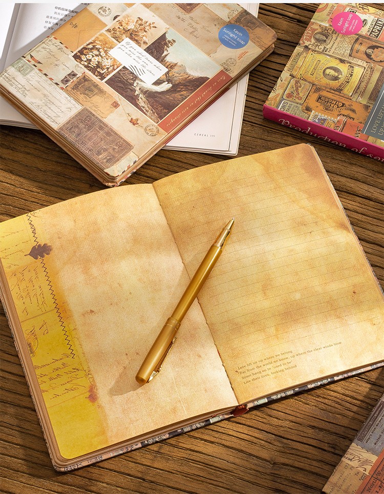 手账本复古笔记本子欧式彩页日记本唯美插画内页手绘网红手帐本少女心