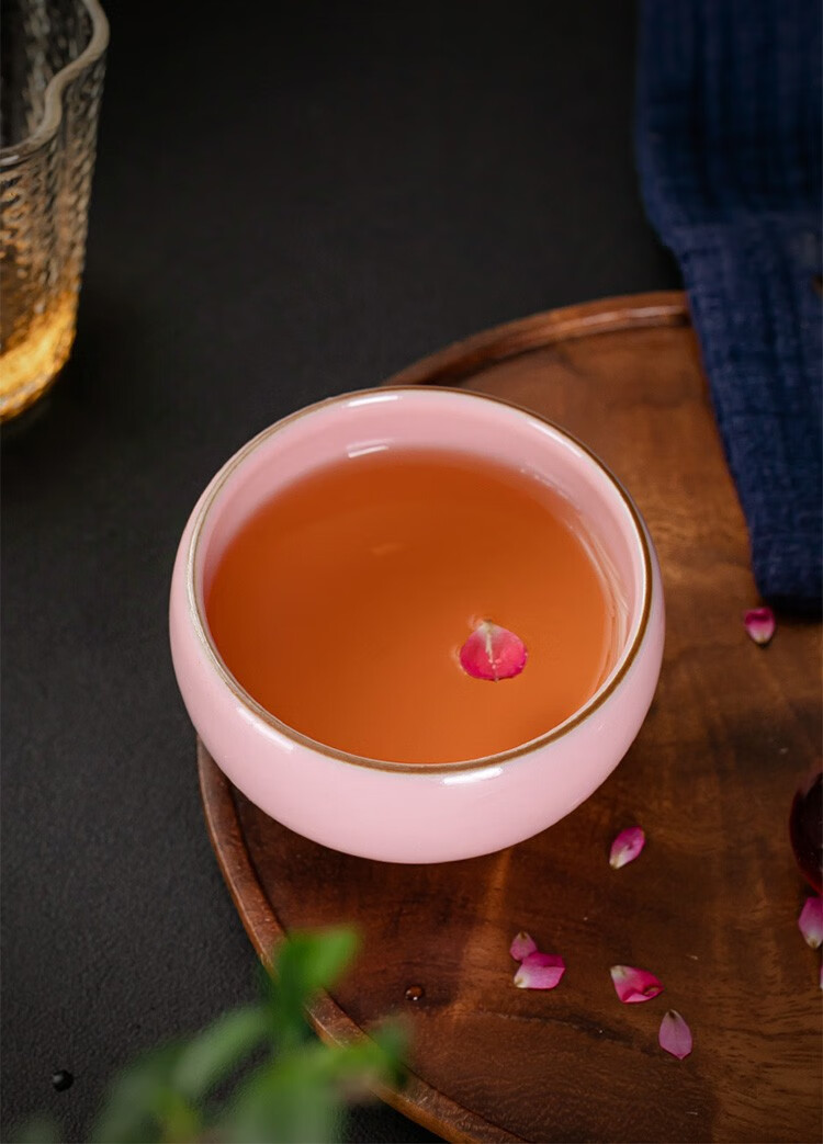 容山堂固德樱花粉汝窑茶杯大号主人杯单杯个人专用女茶具功夫茶盏樱花