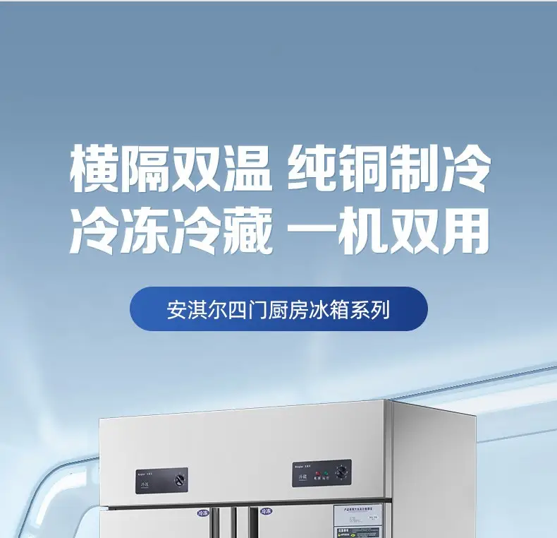 冰柜保鲜柜冷藏冷冻双温立式不锈钢厨房冰箱冰箱商用