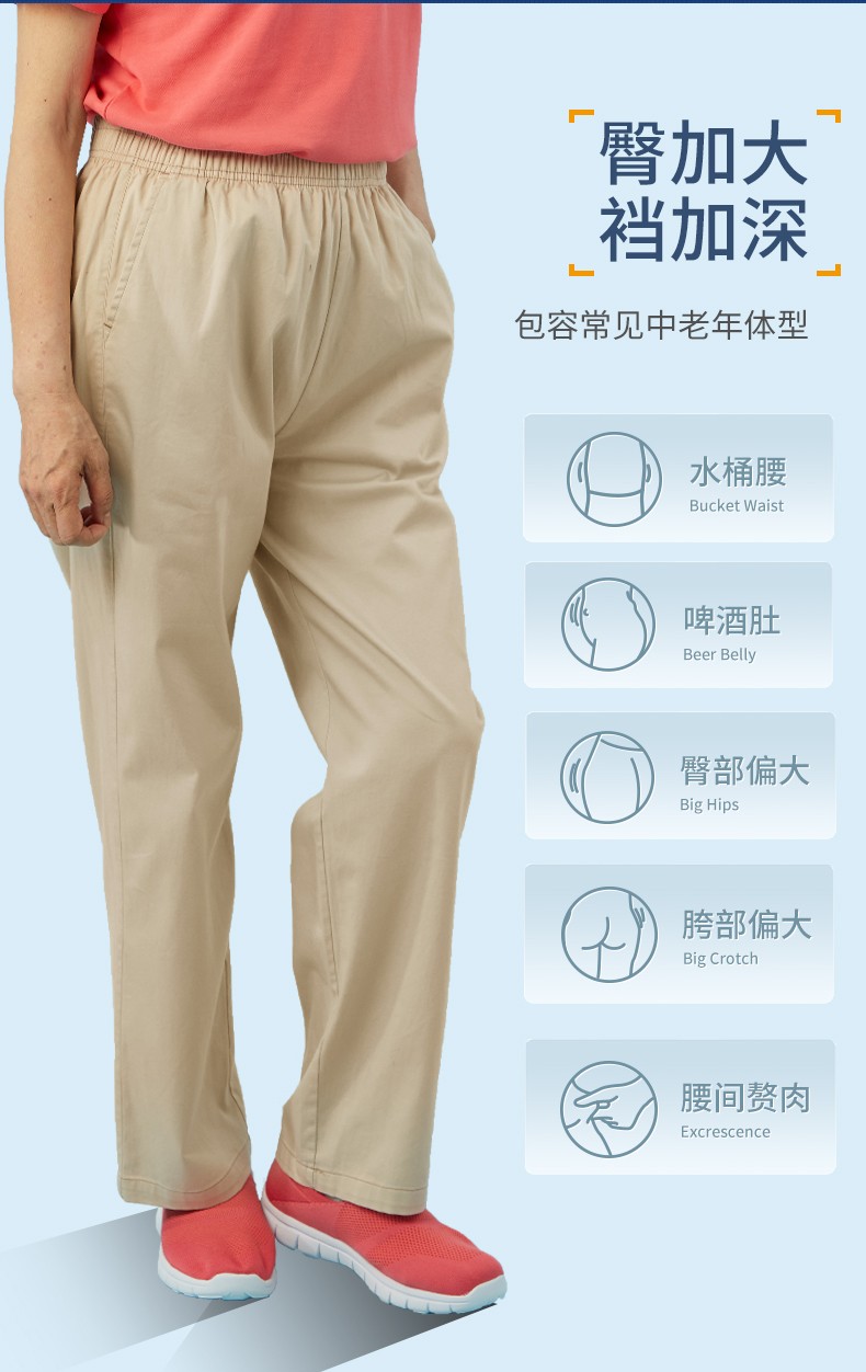 银发无忧中老年老人舒棉裤宽松休闲中老年人爸爸妈妈装大码长裤子深