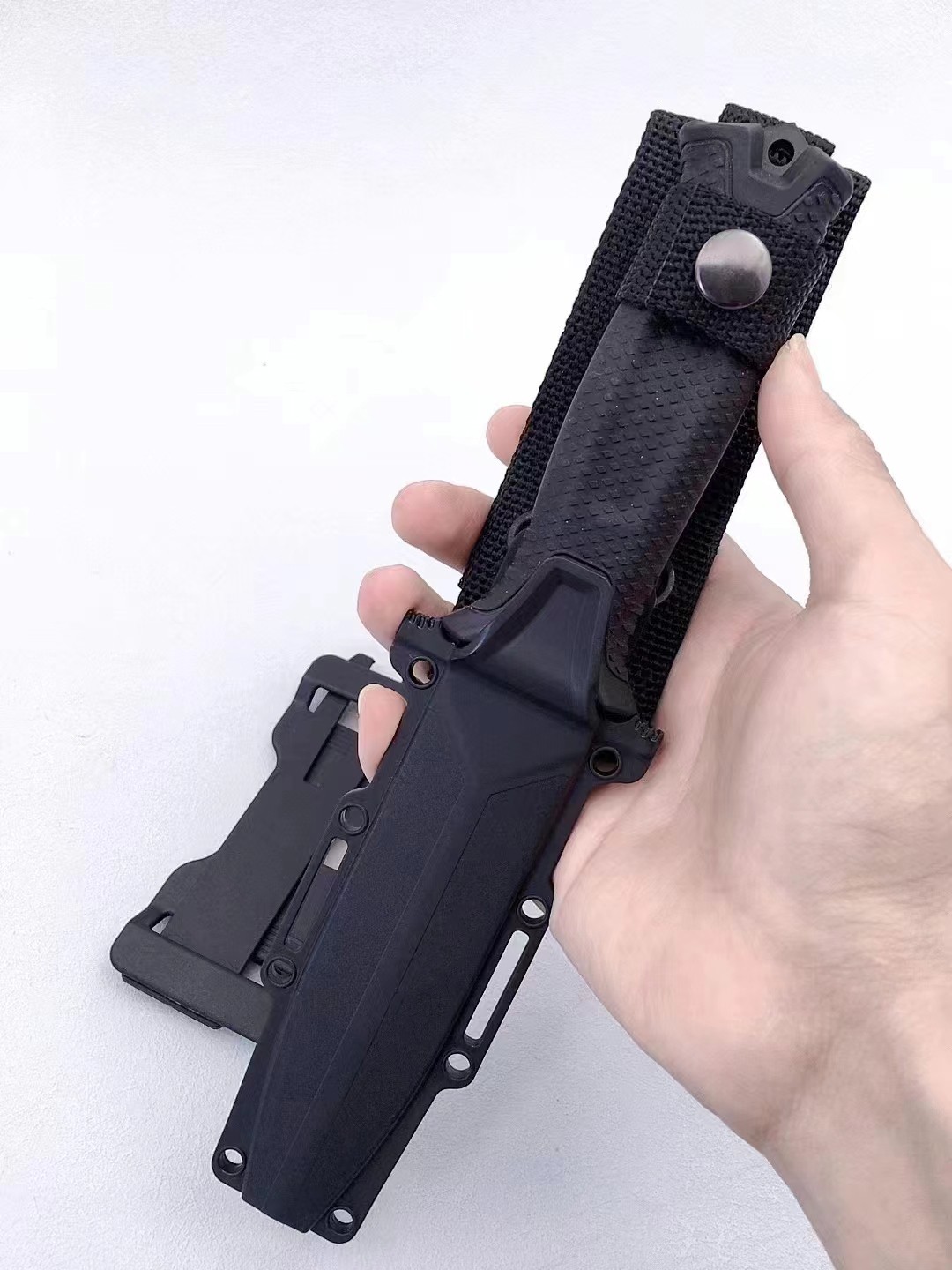 硕哥全新戈博战术直刀半齿型全刃直刀户外小刀野营用刀