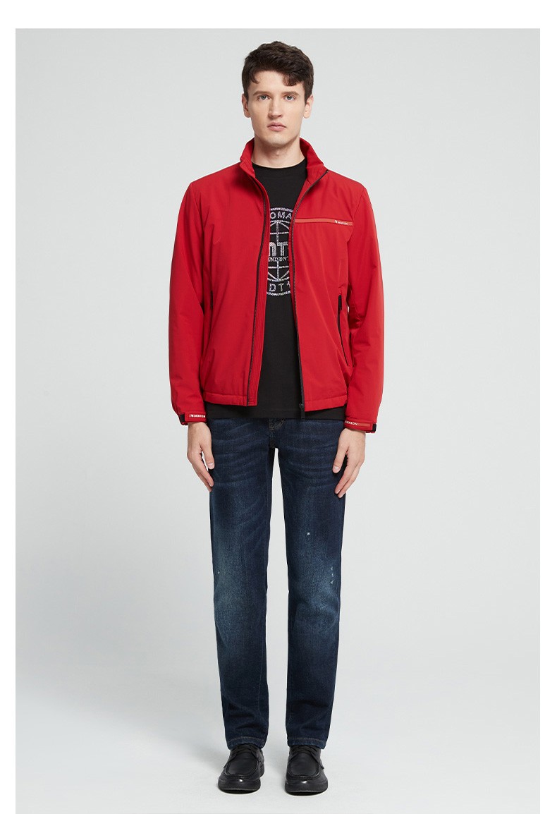 澳林丹顿orrdt立领外套奢侈品男装春秋时尚休闲字母条纹胶印男士修身