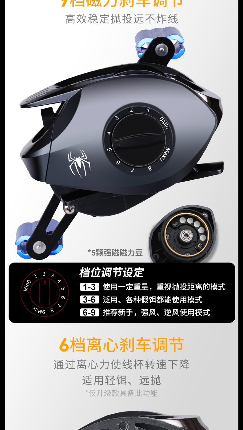 哈斯达(histar)水滴轮远投单买路亚筏钓轮微物轮双刹车防炸线全金属