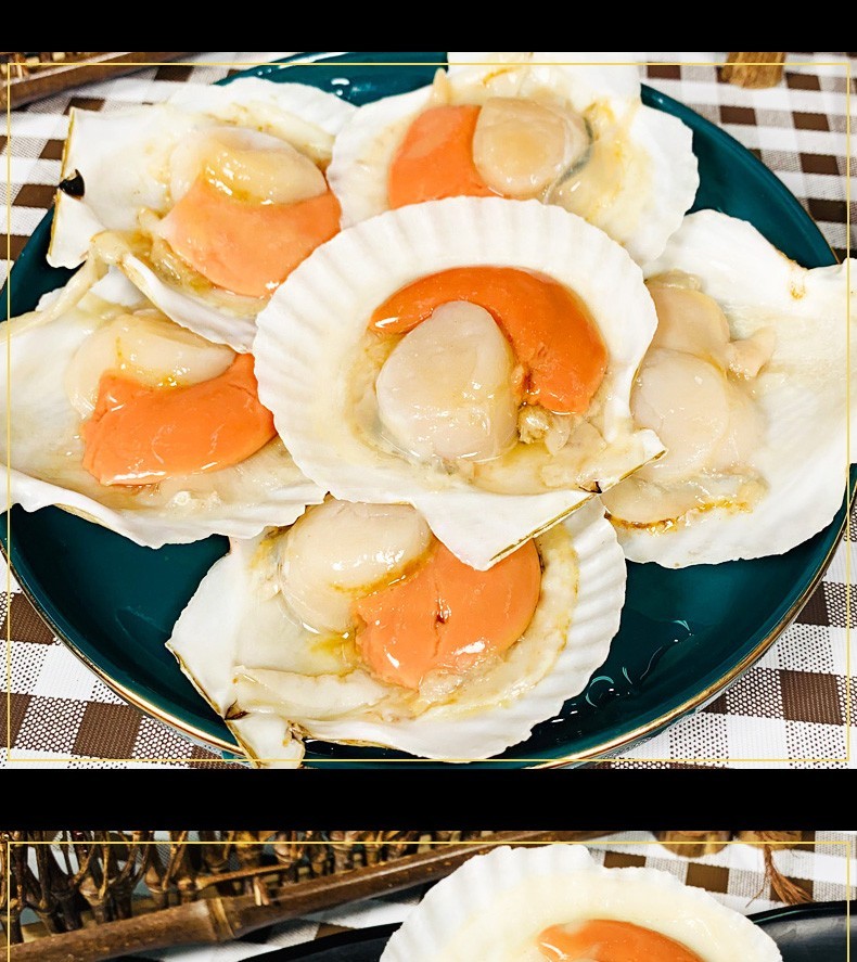 30只26斤量多实惠鑫雨涵青岛扇贝1350g鲜活急冻带壳大扇贝蒜蓉粉丝