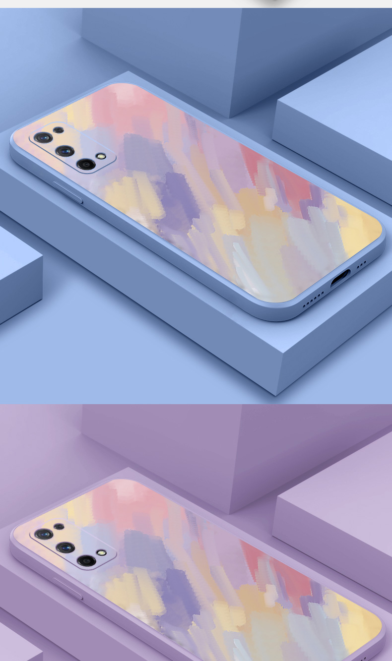 誊扬oppok7x手机壳 realme真我v5魔方直边液态硅胶个性创意全包防摔