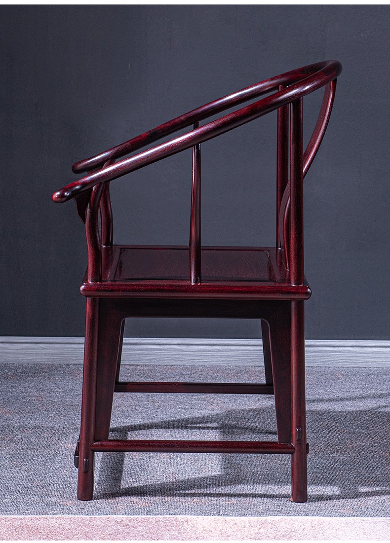 艺铭天下红木家具血檀(学名:染料紫檀)圈椅实木中式客厅会客椅书桌椅