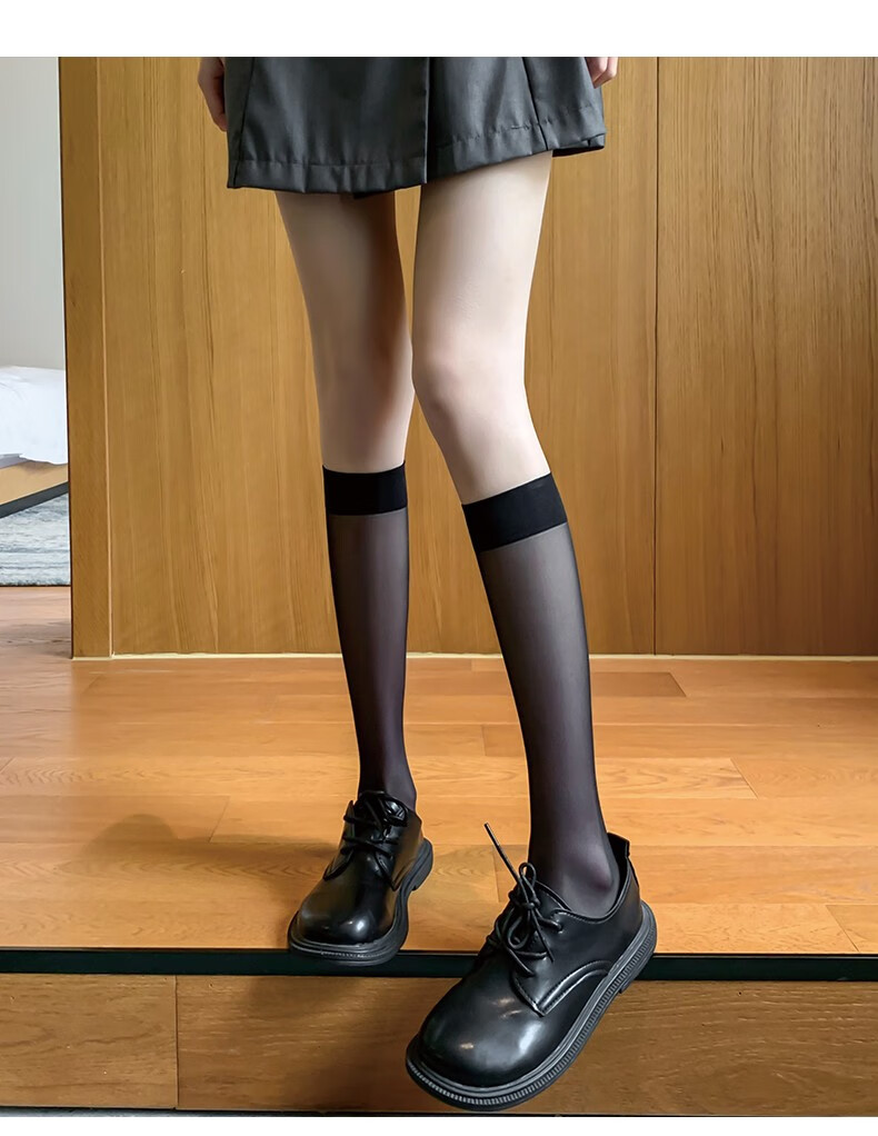 俞兆林小腿丝袜透明白色袜子女jk夏天薄款中筒夏季长筒ins潮半筒丝袜