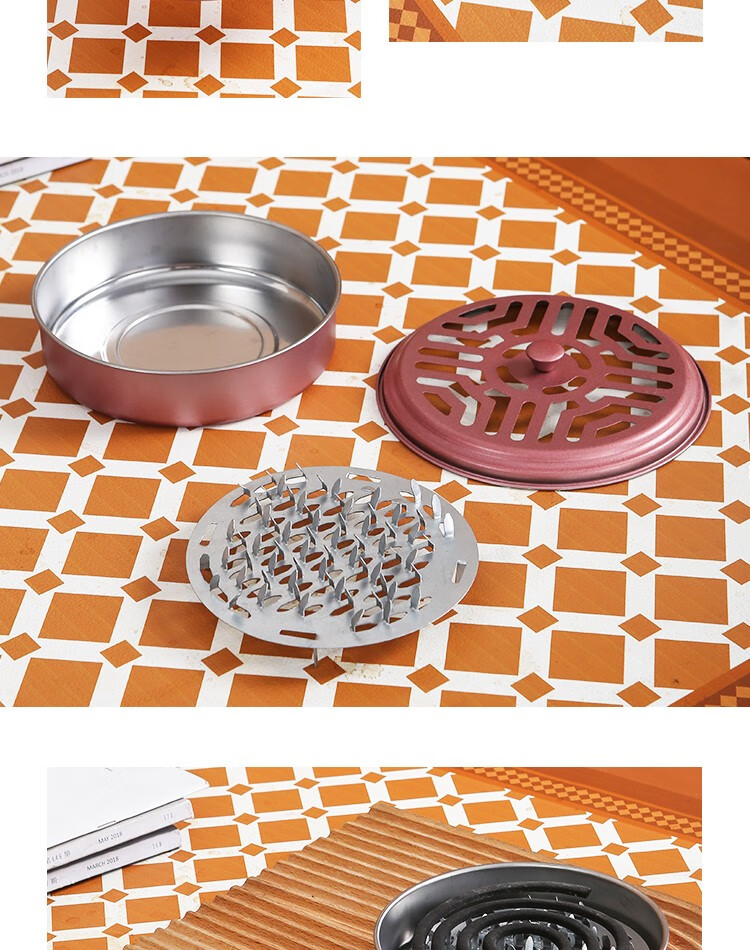 蚊香托盘不锈钢带盖蚊香盒蚊香架蚊香槽香炉家用创意蚊香盘接灰盒