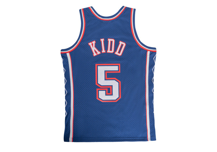 mitchell ness复古球衣 sw球迷版 nba篮网队 2006赛季 基德 深蓝色