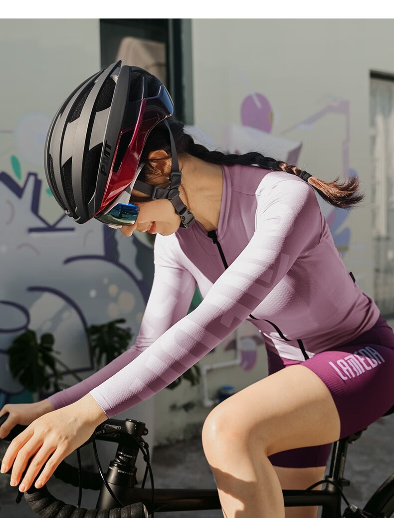 骑行服女长袖春秋夏季公路车山地自行车服装单车服装备 【套装】洛