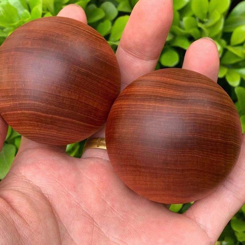 太行崖柏黑油手球健身球保健球一对实木球5.0中老年按摩球手握球