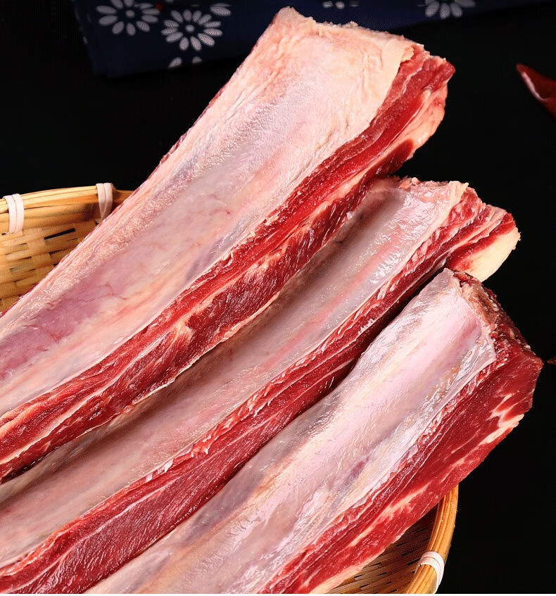 wysp原切牛排骨带骨牛肉牛肋排牛骨头新鲜速冻牛肉牛肋条牛仔骨4斤装