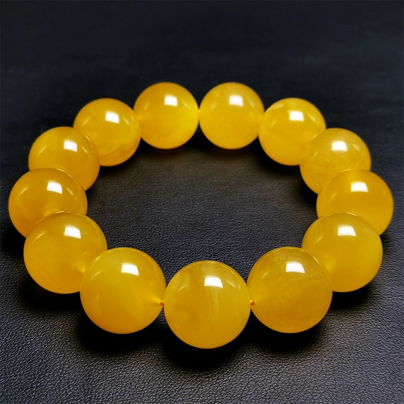 琥派【一物一图一证】蜜蜡手串 男士手链男款佛珠 天然琥珀 满密鸡油